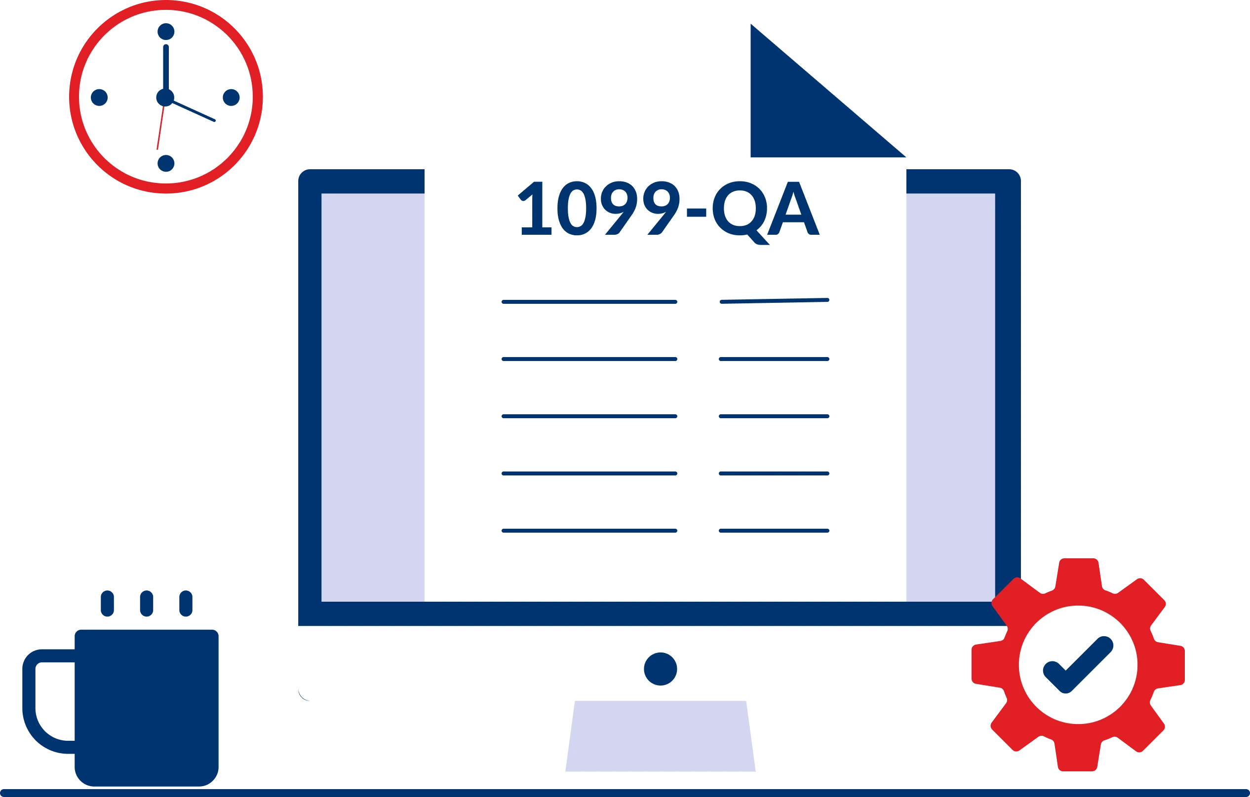 Professional woman working on laptop filing 1099 forms online